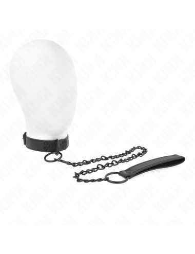 KINK - COLLARE CON GUINZAGLIO SCURO 65 CM REGOLABILE 37-54 CM X 3 CM