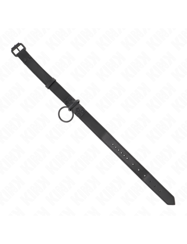 KINK - COLLARE CON GUINZAGLIO SCURO 65 CM REGOLABILE 37-54 CM X 3 CM