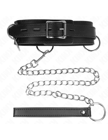 KINK - COLLANA SCHIAVITÙ 3 ANELLI CON CINTURINO 80 CM 53 X 5 CM