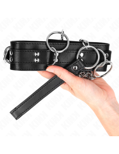 KINK - COLLANA SCHIAVITÙ 3 ANELLI CON CINTURINO 80 CM 53 X 5 CM