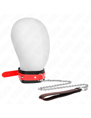 KINK - COLLANA CON CINTURINO ROSSO 65 CM REGOLABILE 36-43 CM X 5 CM