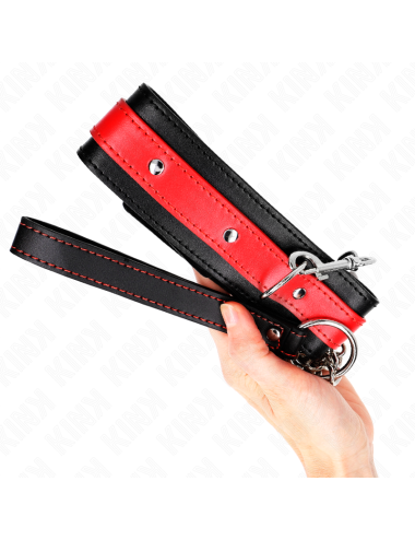 KINK - COLLANA CON CINTURINO ROSSO 65 CM REGOLABILE 36-43 CM X 5 CM