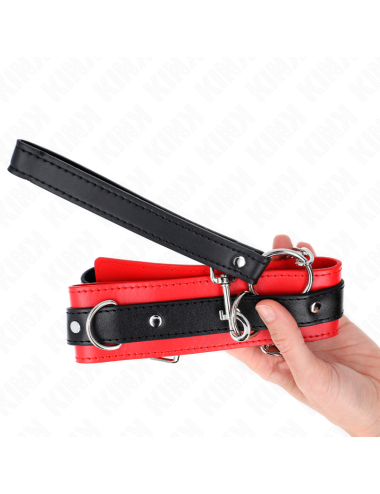 KINK - COLLARE MODELLO BASE CON GUINZAGLIO 65 CM MODELLO 3 ROSSO 53 X 5 CM