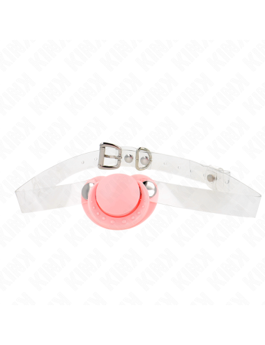 KINK - BAVAGLIO A FORMA DI CIUCCIO ROSA 5.5 x 4 CM REGOLABILE 43-60 CM