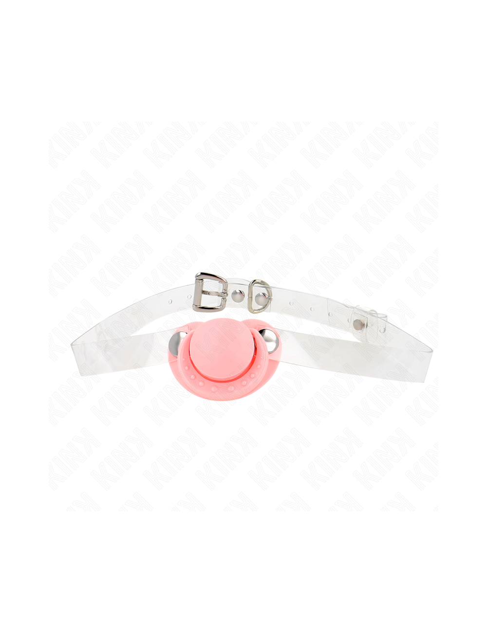 KINK - BAVAGLIO A FORMA DI CIUCCIO ROSA 5.5 x 4 CM REGOLABILE 43-60 CM