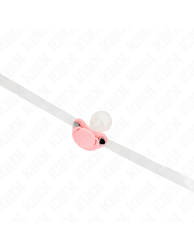 KINK - BAVAGLIO A FORMA DI CIUCCIO ROSA 5.5 x 4 CM REGOLABILE 43-60 CM