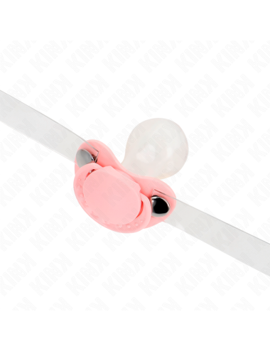KINK - BAVAGLIO A FORMA DI CIUCCIO ROSA 5.5 x 4 CM REGOLABILE 43-60 CM