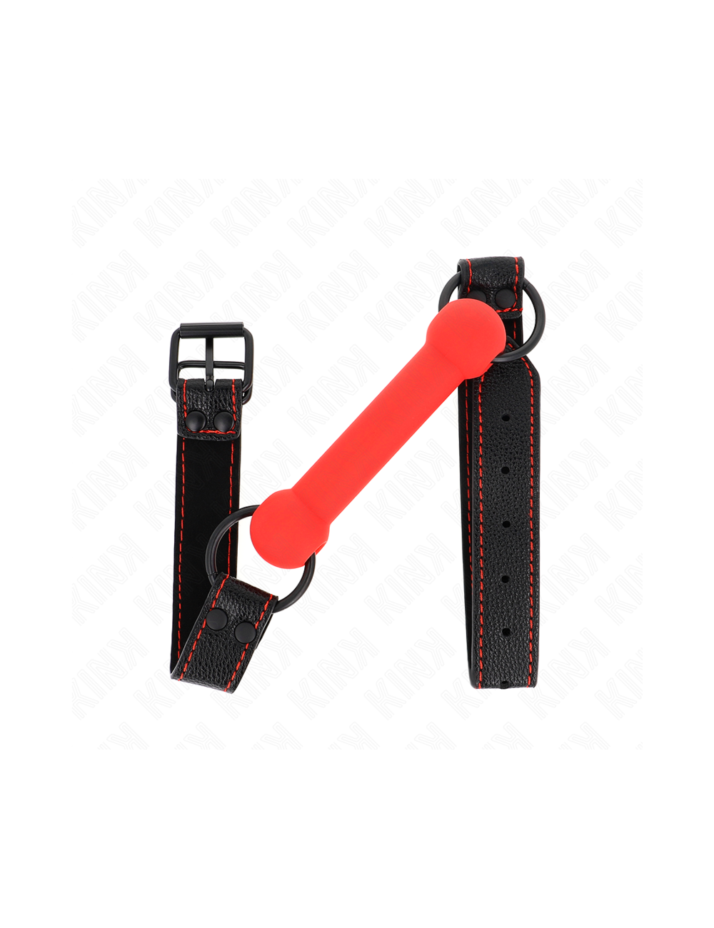 KINK - BONE GAG CON CINTURINO IN SIMILPELLE ROSSO REGOLABILE 41-57 CM