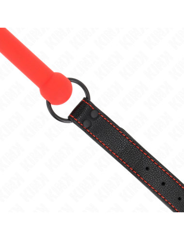 KINK - BONE GAG CON CINTURINO IN SIMILPELLE ROSSO REGOLABILE 41-57 CM