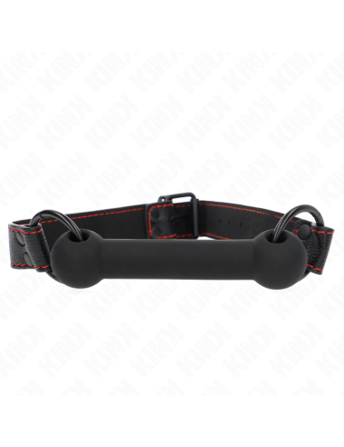 KINK - BONE GAG CON CINTURINO IN SIMILPELLE NERO REGOLABILE 41-57 CM