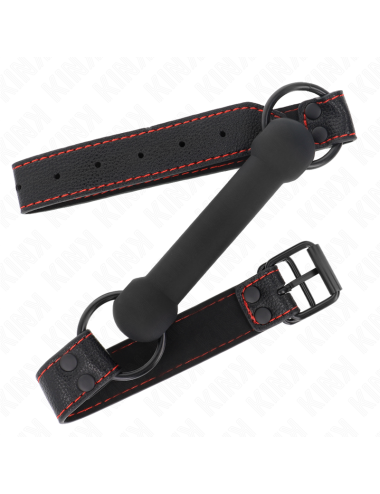 KINK - BONE GAG CON CINTURINO IN SIMILPELLE NERO REGOLABILE 41-57 CM
