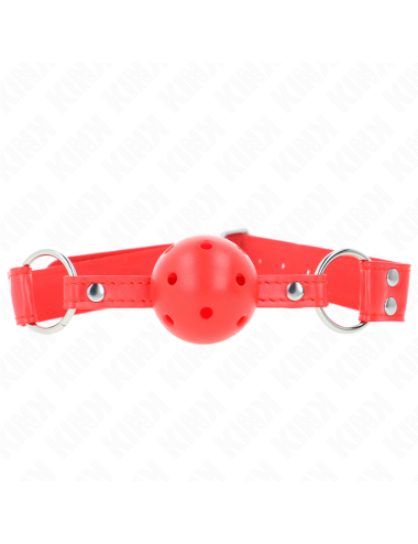 KINK - BALL GAG COMPLETO ROSSO CAVO DURO 62 x 2 CM