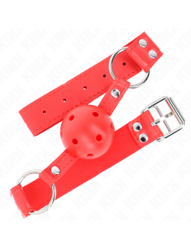 KINK - BALL GAG COMPLETO ROSSO CAVO DURO 62 x 2 CM