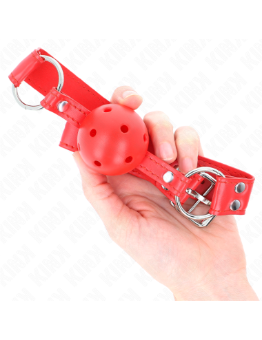 KINK - BALL GAG COMPLETO ROSSO CAVO DURO 62 x 2 CM