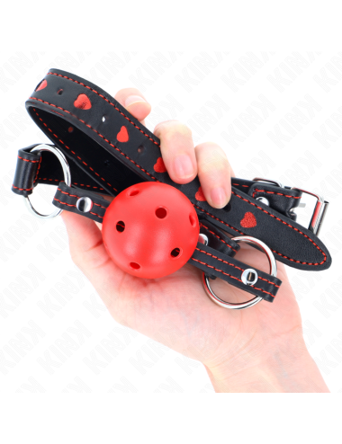 KINK - BALL GAG HOLLOW HARD ROSSO MODELLO 2 65 x 2,5 CM