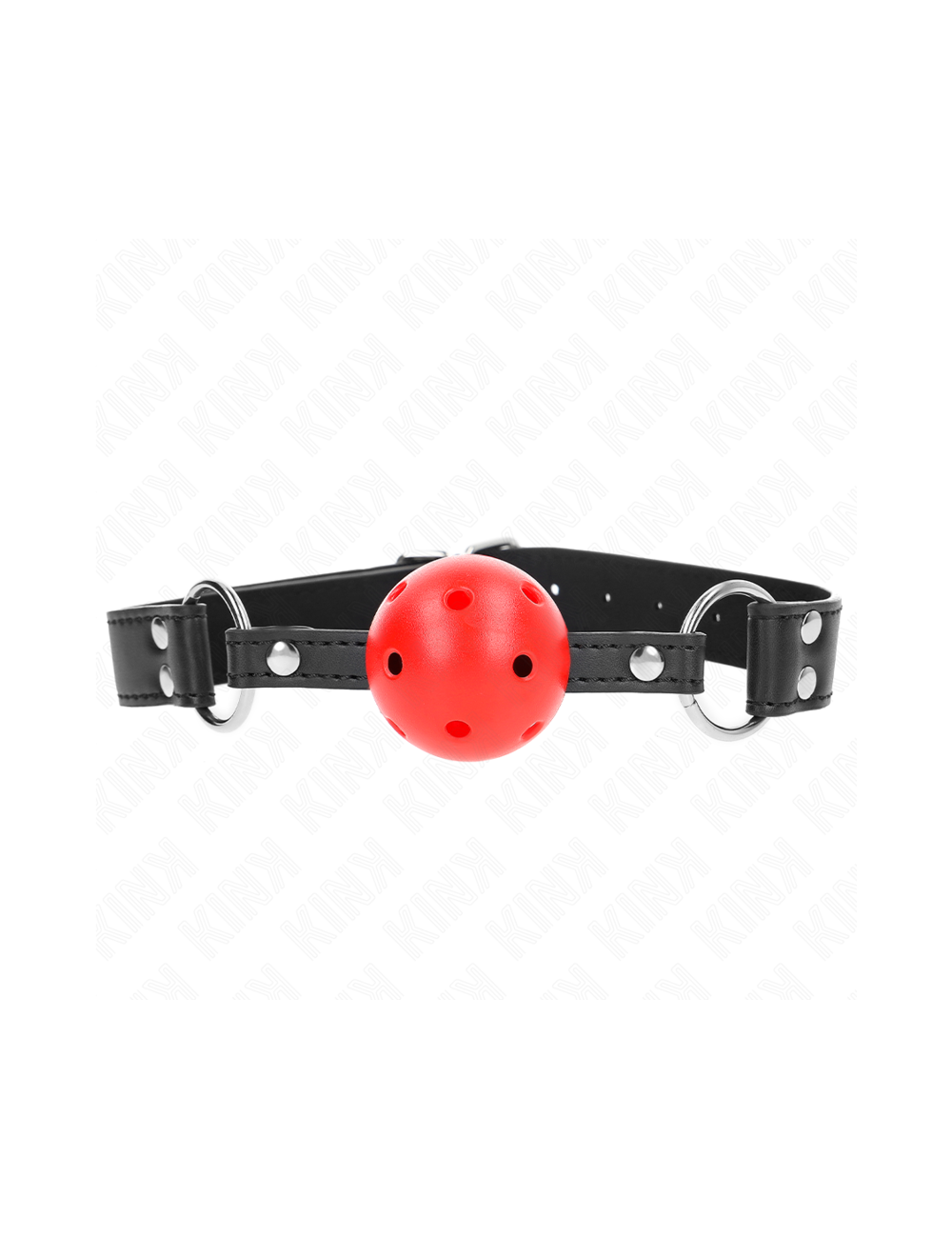 KINK - BAVAGLIO SFERA TRASPIRANTE 4 CM CON DOPPIO RIVETTO IN CUOIO 62