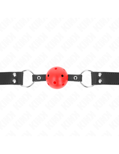 KINK - BAVAGLIO SFERA TRASPIRANTE 4 CM CON DOPPIO RIVETTO IN CUOIO 62