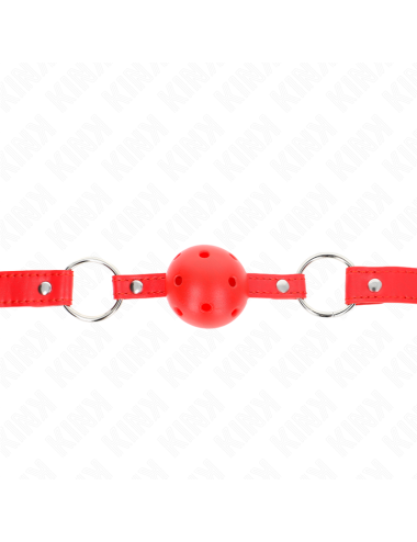 KINK - BAVAGLIO SFERA TRASPIRANTE 4 CM CON DOPPIO RIVETTO MODELLO 1 ROSSO 62
