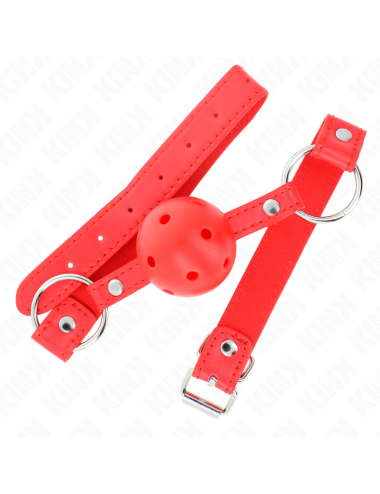 KINK - BAVAGLIO SFERA TRASPIRANTE 4 CM CON DOPPIO RIVETTO MODELLO 1 ROSSO 62