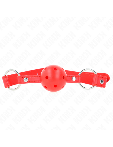 KINK - BAVAGLIO SFERA TRASPIRANTE 4 CM CON DOPPIO RIVETTO MODELLO 1 ROSSO 62