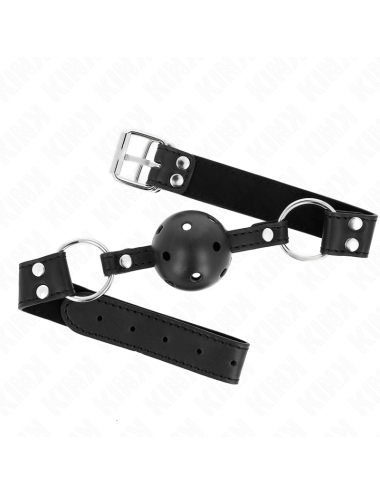 KINK - BAVAGLIO SFERA TRASPIRANTE 4 CM CON DOPPIO RIVETTO MODELLO 1 NERO 62