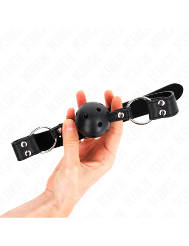 KINK - BAVAGLIO SFERA TRASPIRANTE 4 CM CON DOPPIO RIVETTO MODELLO 1 NERO 62