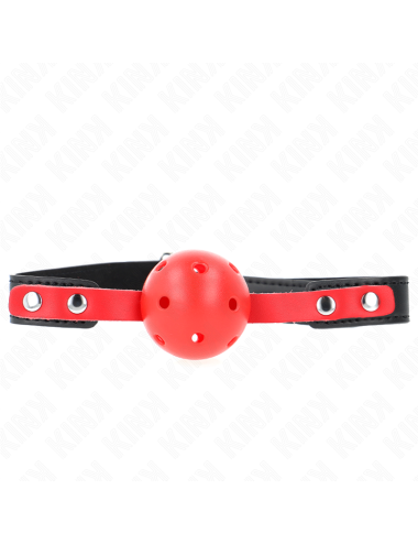 KINK - PALLA DURA CAVA ROSSA 4 CM GAG NERO CINTURINO 60 x 2 CM REGOLABILE 37-52 CM