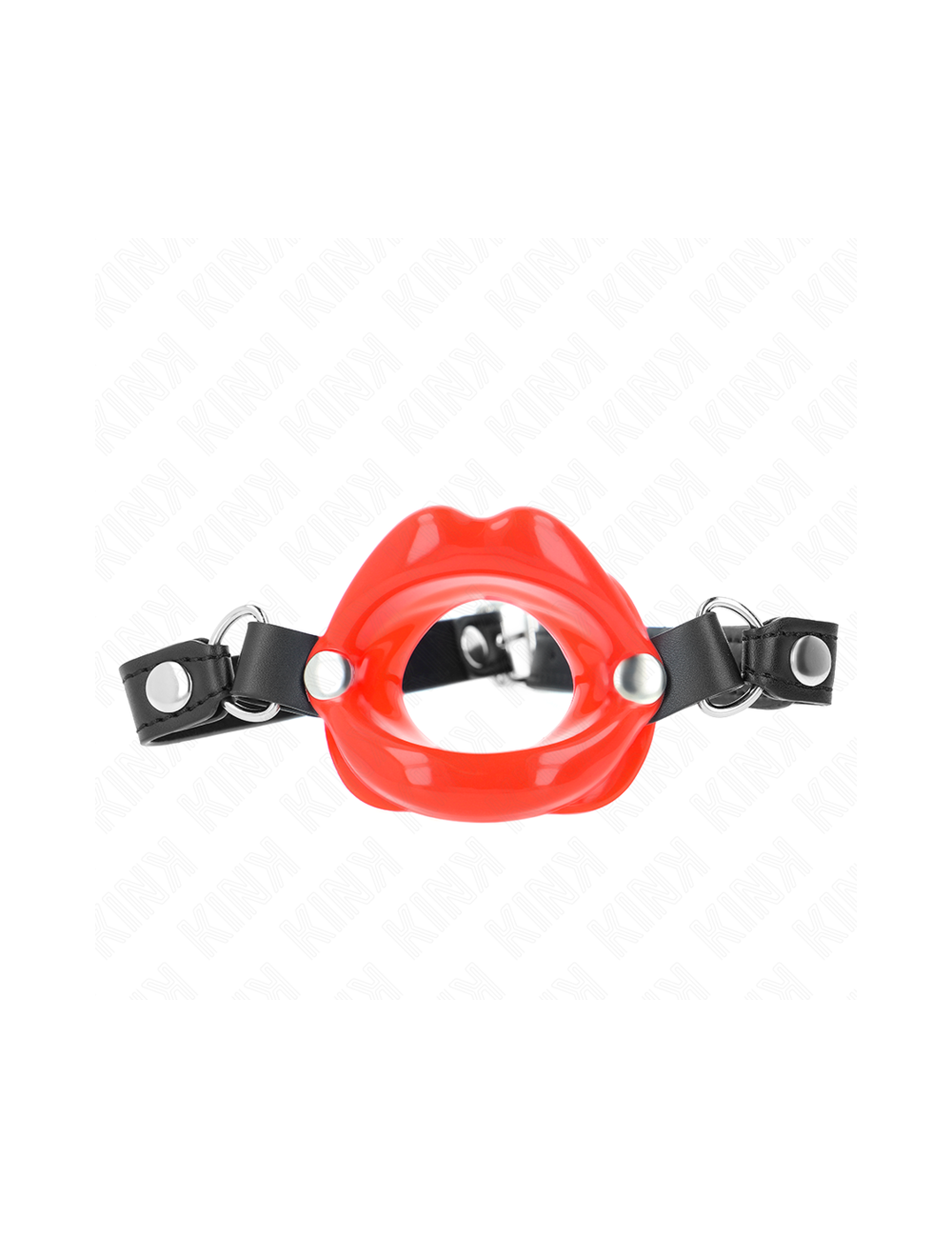 KINK - BAVAGLIO LIP 8 CM CON CINTURINO IN SIMILPELLE ROSSO 63 x 2 CM REGOLABILE 39-58 CM