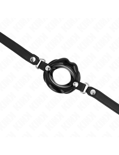KINK - BAVAGLIO LIP 8 CM CON CINTURINO IN SIMILPELLE NERA 63 x 2 CM REGOLABILE 39-58 CM