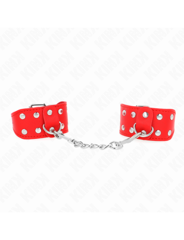 KINK - BRACCIALI CON DOPPIA LINEA DI BORCHIE REGOLABILI ROSSO
