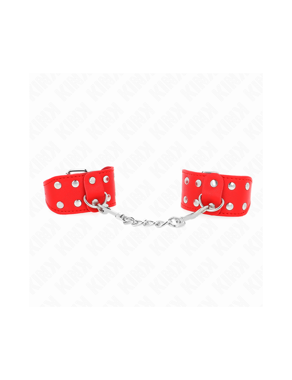 KINK - BRACCIALI CON DOPPIA LINEA DI BORCHIE REGOLABILI ROSSO