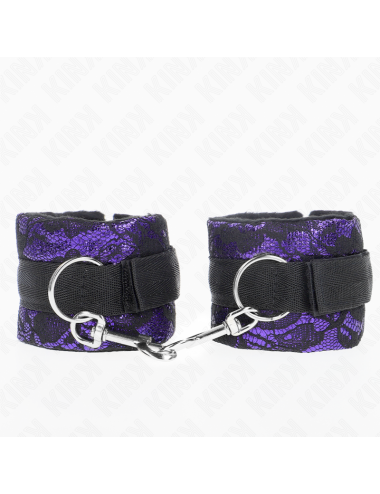 KINK - RESISTENZA DA POLSO CORTA IN PIZZO DI VELLUTO E FASCIA IN NYLON VIOLA/NERO 23 X 6