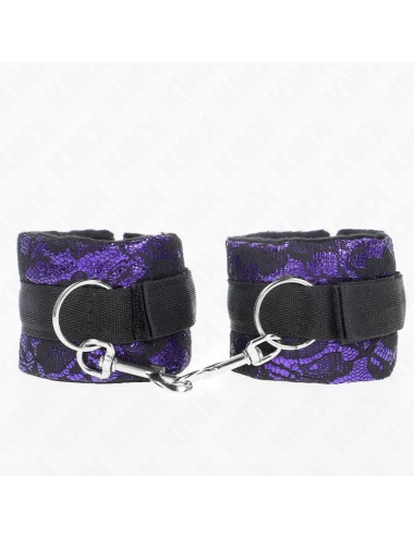 KINK - RESISTENZA DA POLSO CORTA IN PIZZO DI VELLUTO E FASCIA IN NYLON VIOLA/NERO 23 X 6