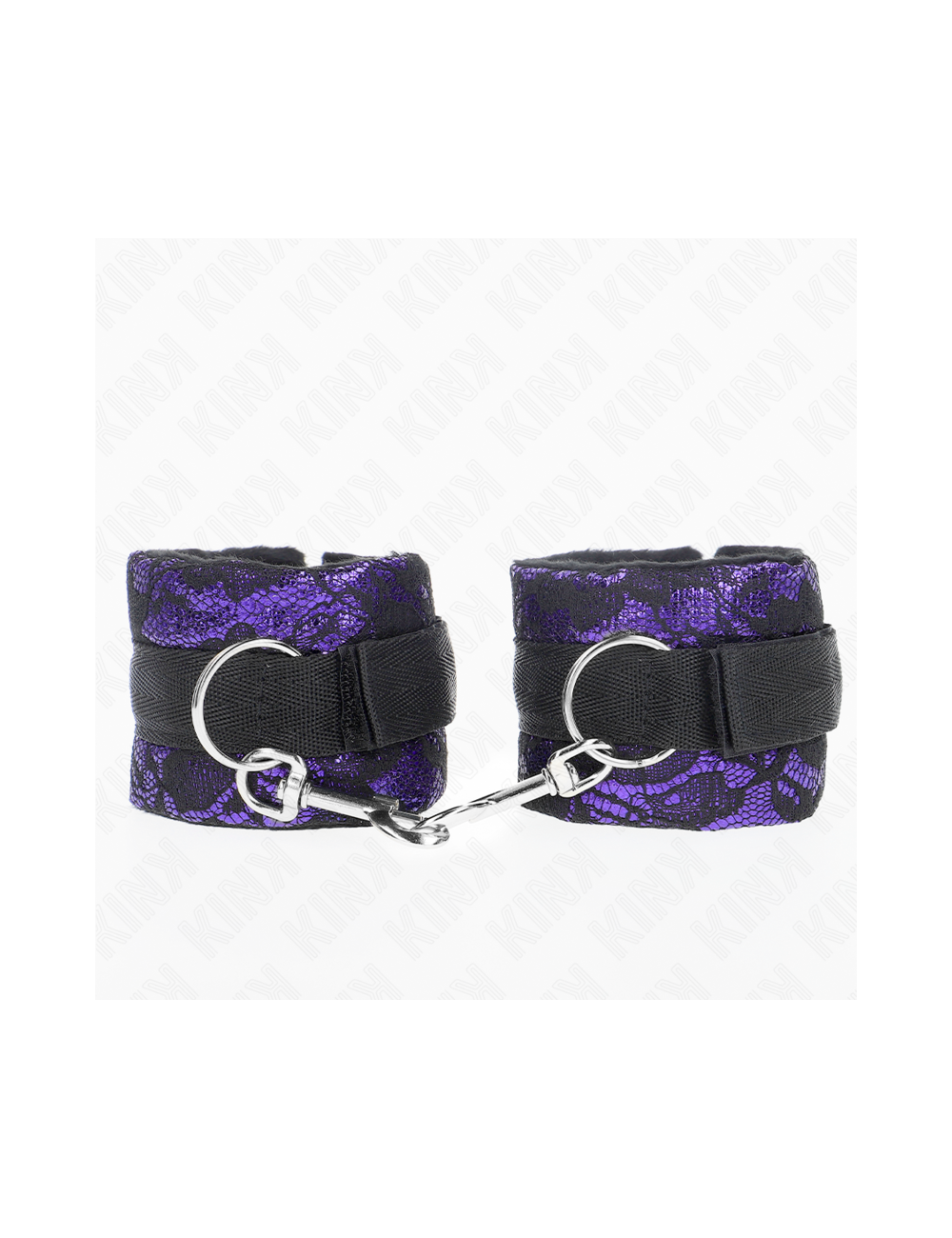KINK - RESISTENZA DA POLSO CORTA IN PIZZO DI VELLUTO E FASCIA IN NYLON VIOLA/NERO 23 X 6
