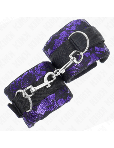KINK - RESISTENZA DA POLSO CORTA IN PIZZO DI VELLUTO E FASCIA IN NYLON VIOLA/NERO 23 X 6