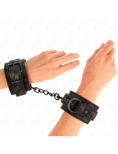 KINK - POLSI RICOPERTI DI PIZZO SCURO REGOLABILI NERO 19-26 CM