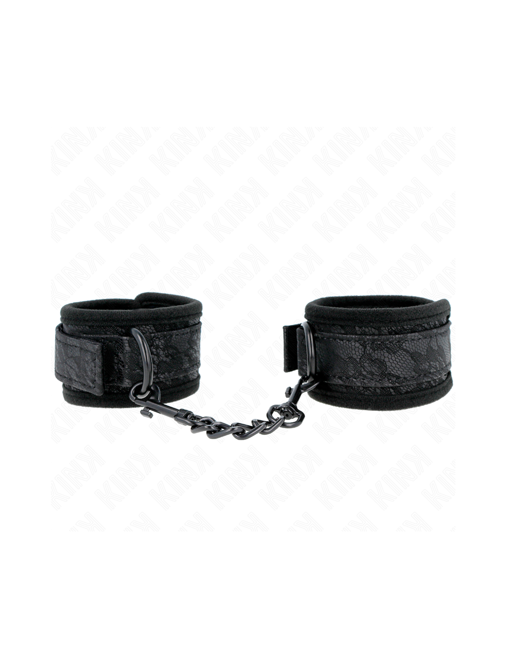 KINK - POLSI RICOPERTI DI PIZZO SCURO IN NEOPRENE REGOLABILE NERO 20-29 CM X 5 CM