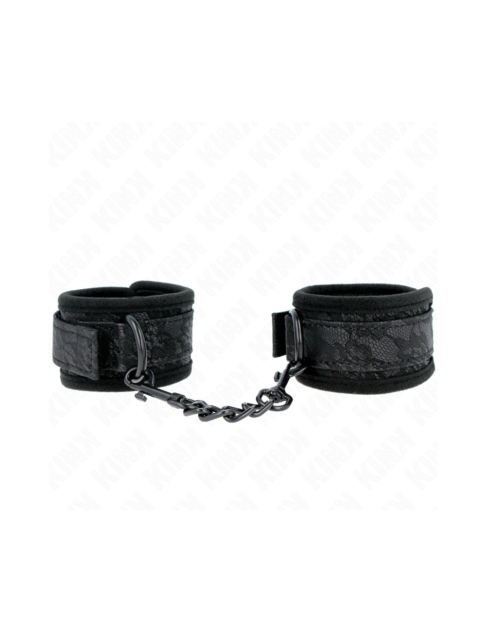 KINK - POLSI RICOPERTI DI PIZZO SCURO IN NEOPRENE REGOLABILE NERO 20-29 CM X 5 CM