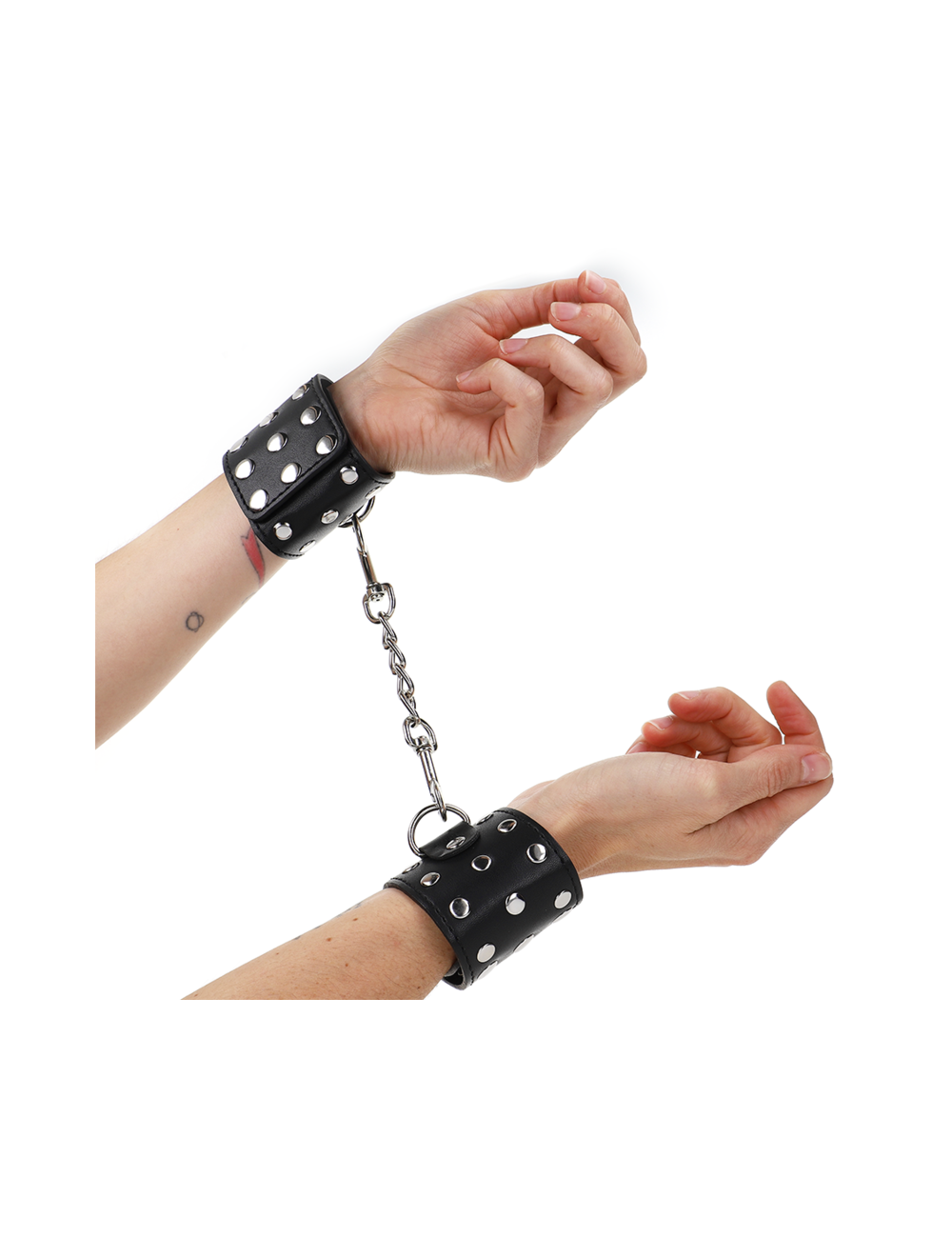 KINK - RESISTENZA DA POLSO CON CHIUSURA A SCATTO COMPLETA DI RIVETTI NERA REGOLABILE 19-24 CM X 5