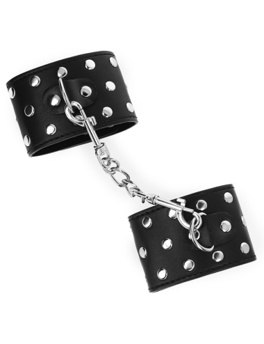 KINK - RESISTENZA DA POLSO CON CHIUSURA A SCATTO COMPLETA DI RIVETTI NERA REGOLABILE 19-24 CM X 5,5 CM