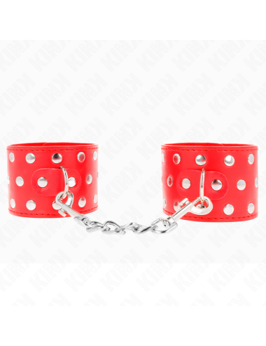 KINK - RESISTENZA DA POLSO CON CHIUSURA A SCATTO COMPLETA DI RIVETTI ROSSO REGOLABILE 19-24 CM X 5