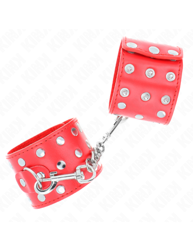 KINK - RESISTENZA DA POLSO CON CHIUSURA A SCATTO COMPLETA DI RIVETTI ROSSO REGOLABILE 19-24 CM X 5
