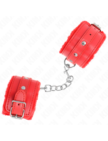 KINK - POGGIPOLSI PREMIUM IMBOTTITI IN PELLICCIA ROSSI CON CINTURA ROSSA REGOLABILE 17-29 CM X 6 CM