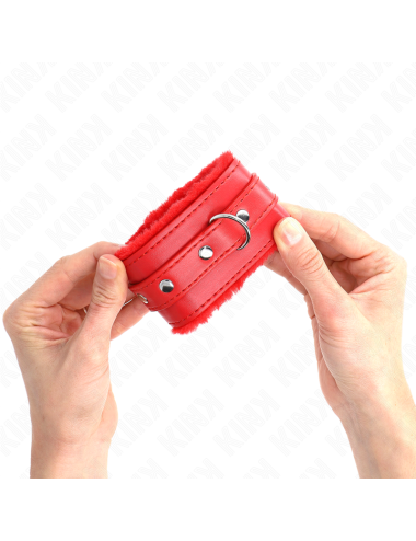 KINK - POGGIPOLSI PREMIUM IMBOTTITI IN PELLICCIA ROSSI CON CINTURA ROSSA REGOLABILE 17-29 CM X 6 CM