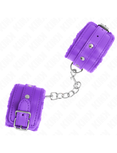 KINK - POGGIPOLSI PREMIUM IMBOTTITI IN PELLICCIA VIOLA CON CINTURA VIOLA REGOLABILE 17-29 CM X 6 CM