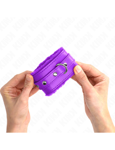 KINK - POGGIPOLSI PREMIUM IMBOTTITI IN PELLICCIA VIOLA CON CINTURA VIOLA REGOLABILE 17-29 CM X 6 CM