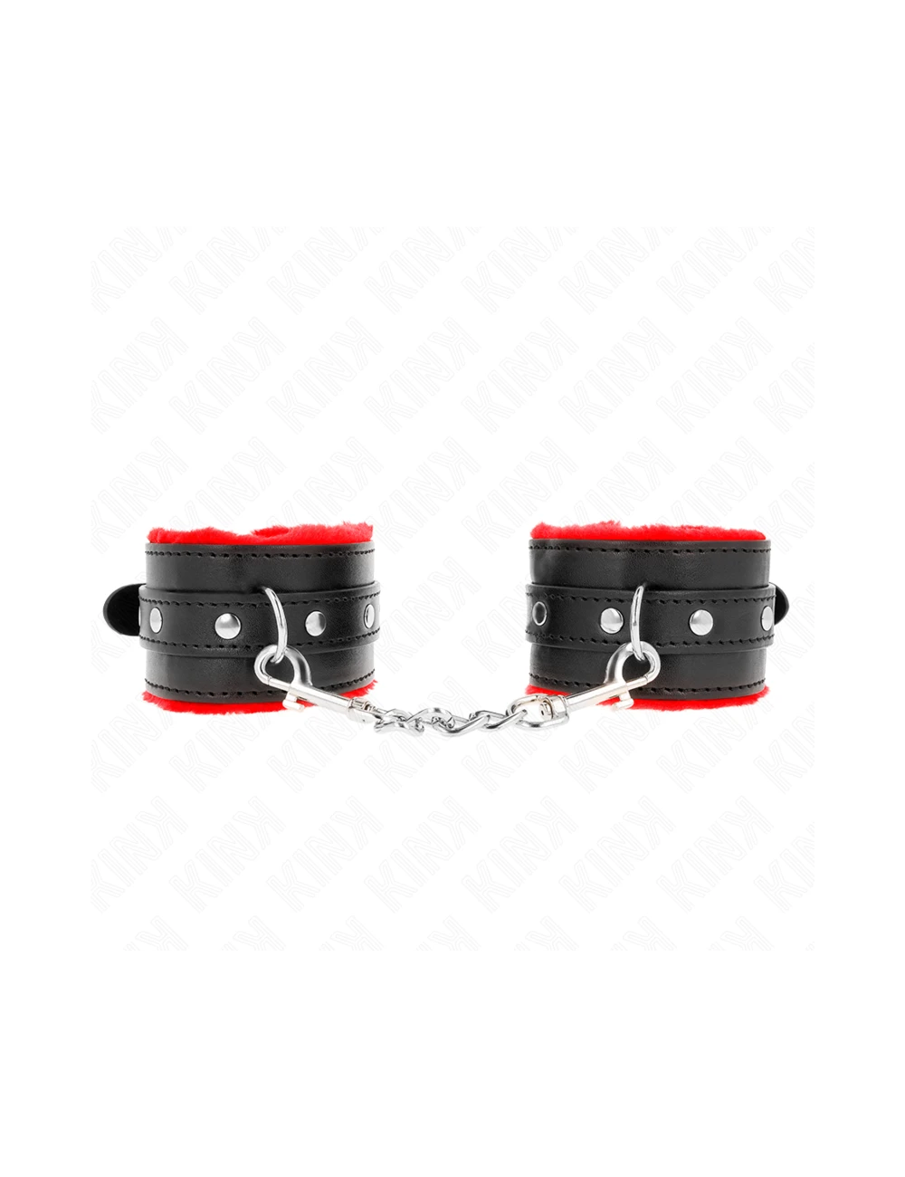 KINK - RESISTENZA DA POLSO PREMIUM FODERATA IN PELLICCIA ROSSO CON CINTURA NERA REGOLABILE 17-29 CM X 6 CM
