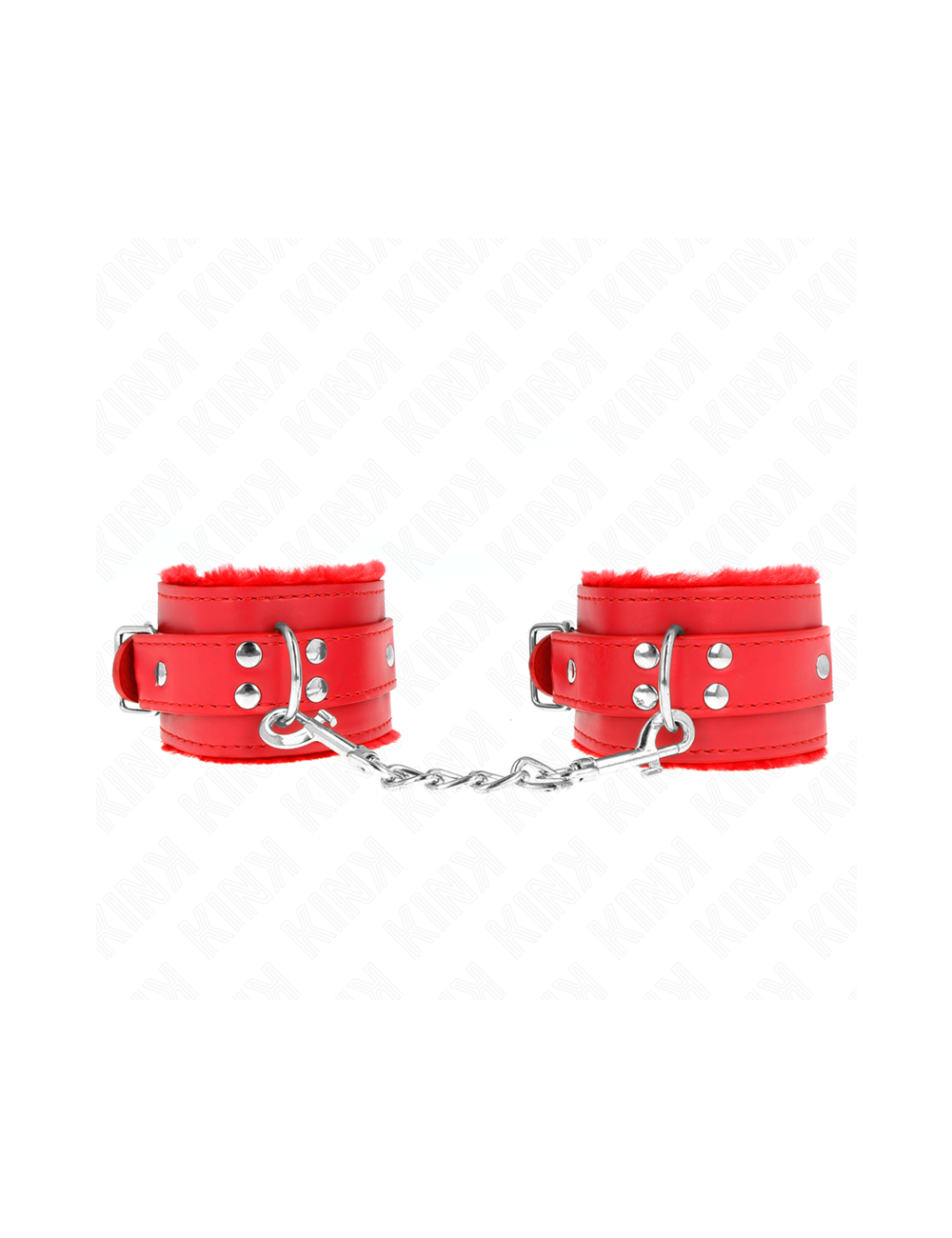 KINK - RESISTENZA DA POLSO IMBOTTITA IN PELLICCIA ROSSO CON CINTURA ROSSA REGOLABILE 17-29 CM X 6 CM