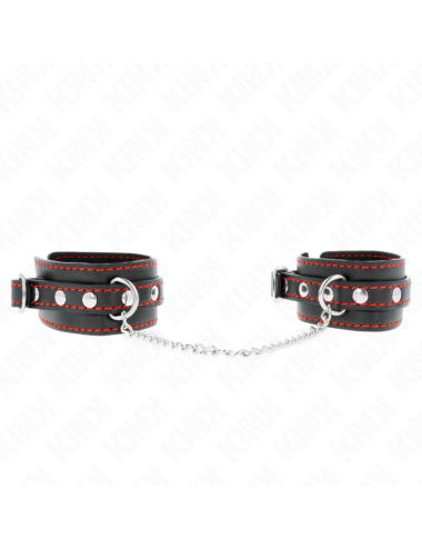 KINK - POTENZIALE DA POLSO PICCOLA NERA CON FODERA ROSSA REGOLABILE 14-24 CM X 3