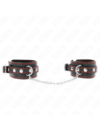 KINK - POTENZIALE DA POLSO PICCOLA NERA CON FODERA ROSSA REGOLABILE 14-24 CM X 3